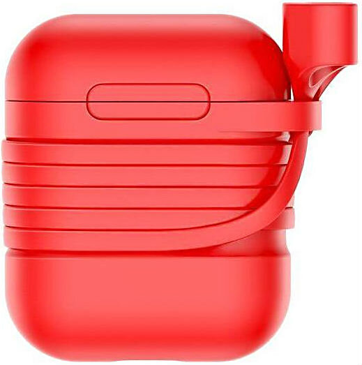 Силиконовый чехол Baseus Case + ремешок для AirPods (TZARGS-09), Red (Красный)
