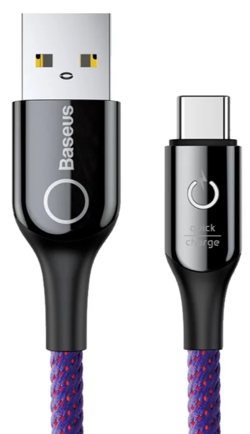 Кабель Type-C Baseus CATCD-05 C-shaped USB to Type-C 3A 1м Purple (Фиолетовый)