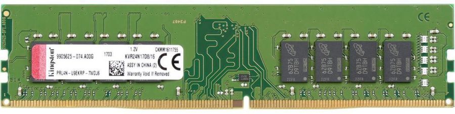 Оперативная память KINGSTON VALUERAM KVR24N17D8/16 DDR4 - 16Гб 2400, DIMM, Ret