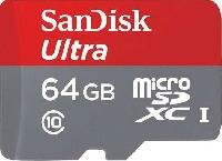 ����� ������ SanDisk Micro SDHC Ultra 320X 64GB Class 10 ���������� � ��������� (SDSQUNB-064G-GN3MA)