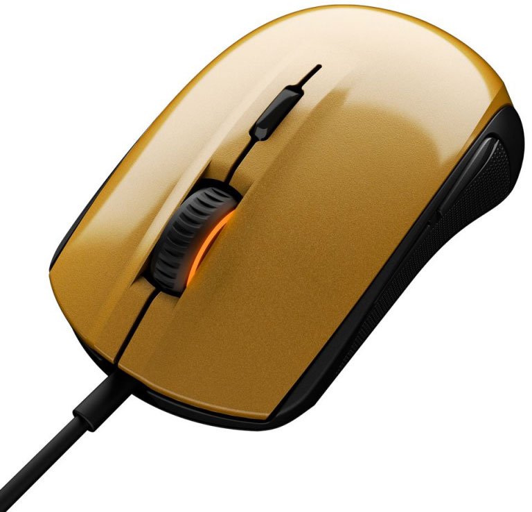 Компьютерная мышь STEELSERIES Rival 100 Alchemy оптическая проводная USB, золотистый и черный [62336]