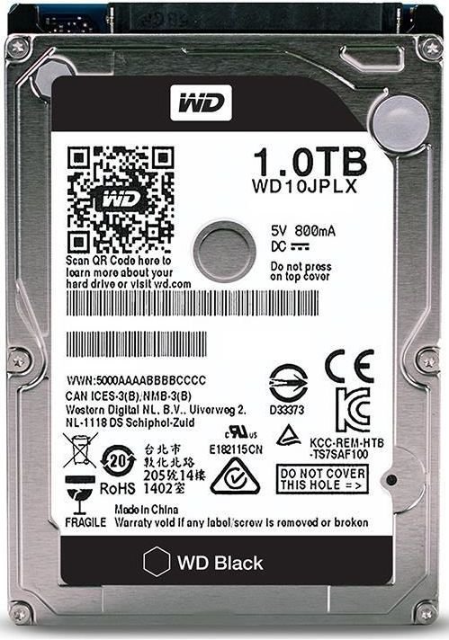 Жесткий диск Western Digital Black WD10JPLX, 1Tb, 2.5", SATA III, HDD (WD10JPLX)