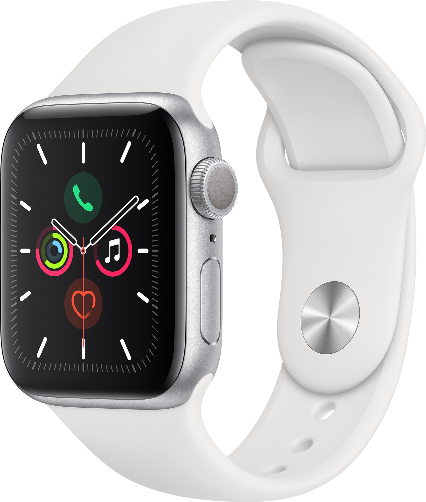 Умные часы Apple Watch Series 5 GPS 44mm Aluminum Case with Sport Band Silver (Серебристый/белый)