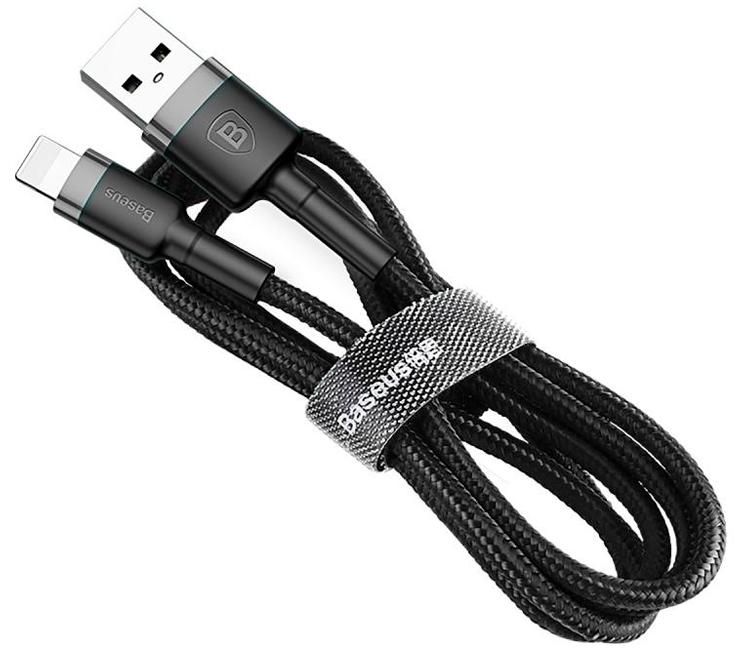Кабель Lightning Baseus CALKLF-GG1 Cafule special edition USB - Lightning 1м Black/Gray (Черный/Серый)
