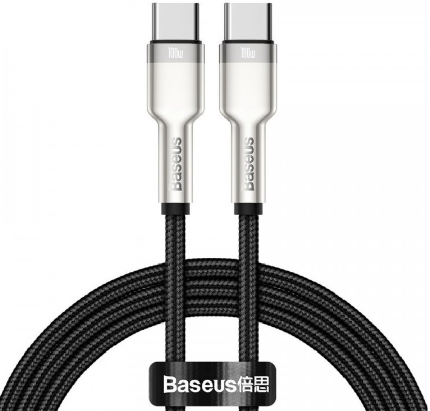 Кабель Baseus Cafule Series Metal Data Cable Type-C to Type-C 100W 1m (CATJK-C01) Black (Черный)