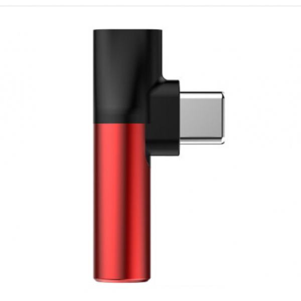 Аудио-адаптер Baseus CATL41-91 L41 Type-C (input) for Type-C + 3.5 mm female connector adapters Black/Red (Черный/Красный)