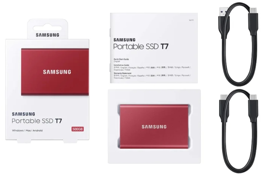 Внешний SSD Samsung Portable SSD T7 500 GB USB 3.2 Red (Красный)
