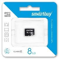 ����� ������ SmartBuy Micro SDHC 8GB Class 10 ��� ����������� (SB8GBSDCL10-00)
