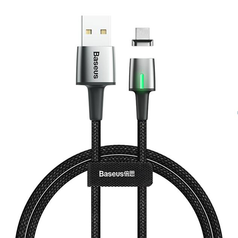 Кабель Micro USB Baseus CAMXC-A01 Zinc Magnetic Cable USB For Micro 2.4A 1м Black (Черный)