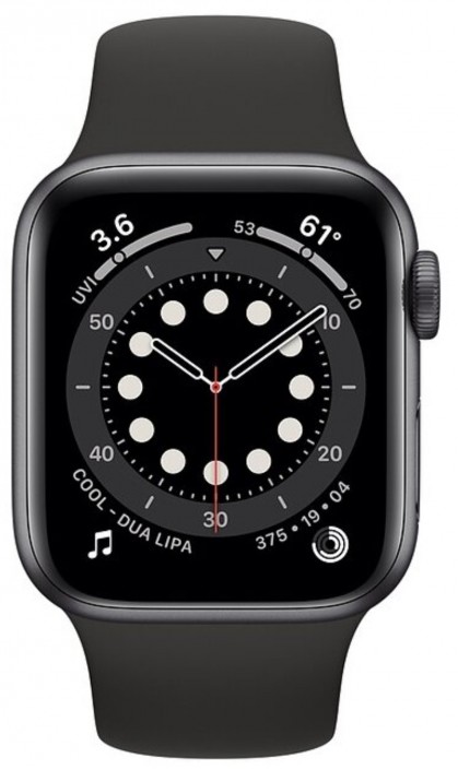 Умные часы Apple Watch Series 6 GPS 44mm Aluminum Case with Sport Band Space Gray (Серый космос/черный)