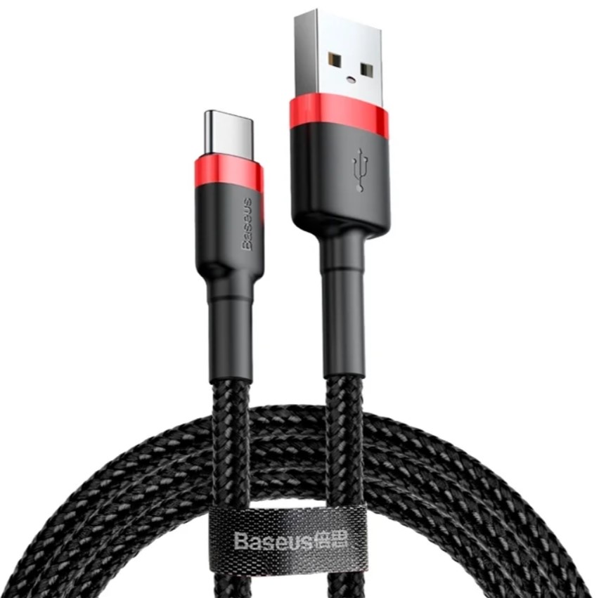 Кабель Type-C Baseus CATKLF-C91 Cafule Cable USB For Type-C 2A 2м Black/Red (Черный/Красный)