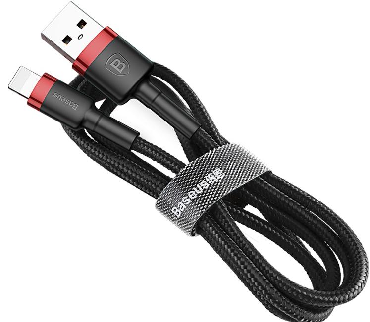 Кабель Lightning Baseus CALKLF-C19 Cafule Cable USB For Lightning 1.5А 2м Black/Red (Черный/Красный)