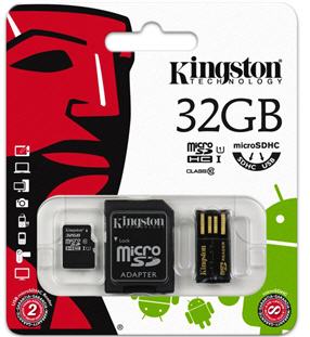 Карта памяти Kingston Micro SDHC 32GB Class 10 Кардридер (usb) в комплекте (MBLY10G2/32GB)