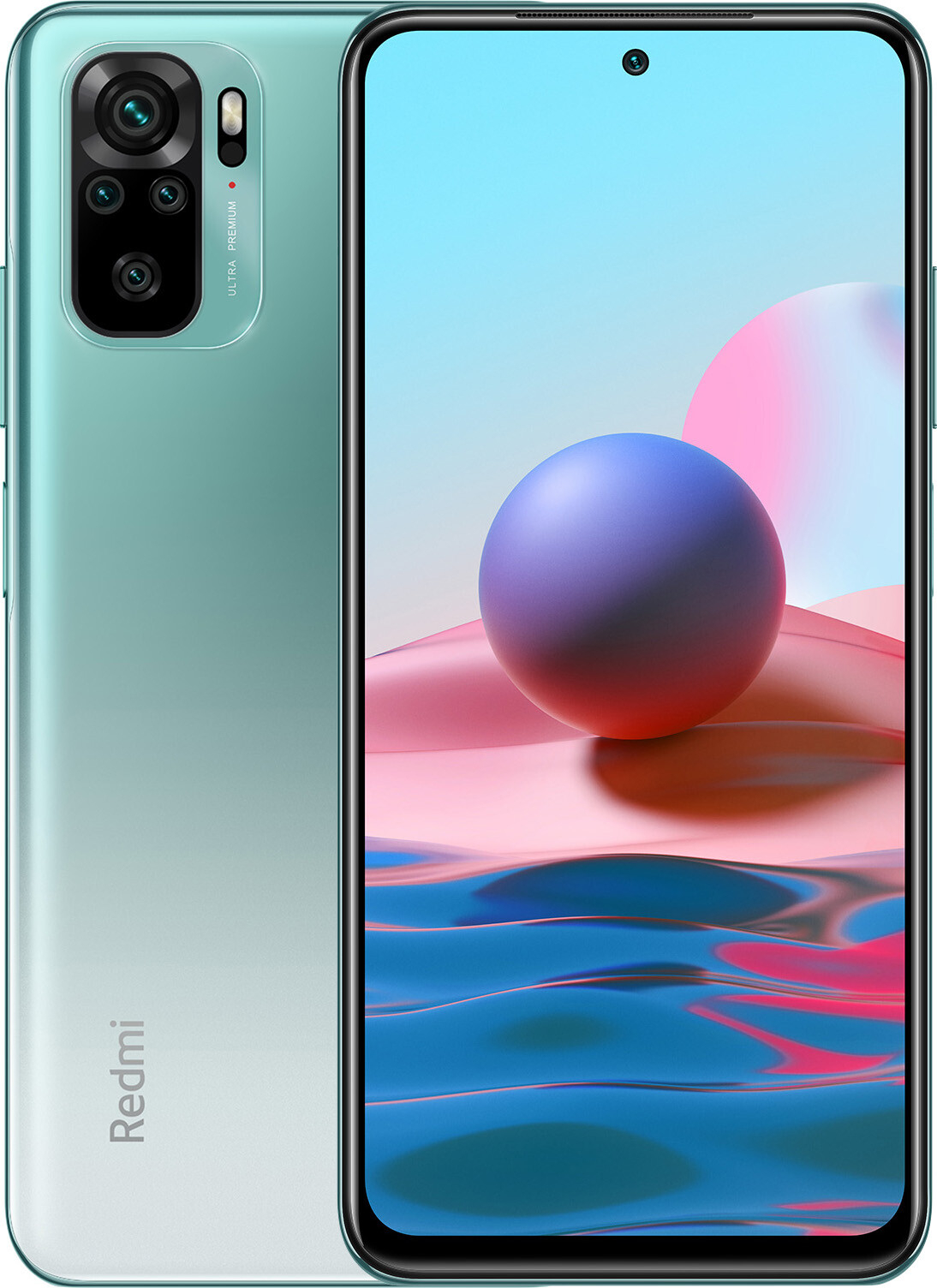 Смартфон Xiaomi Redmi Note 10 4/128GB Aqua Green (Лазурное озеро)