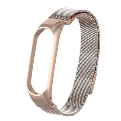 Сетчатый браслет Metal Mesh для Xiaomi Mi Band 4 Rose Gold (Розовое Золото)