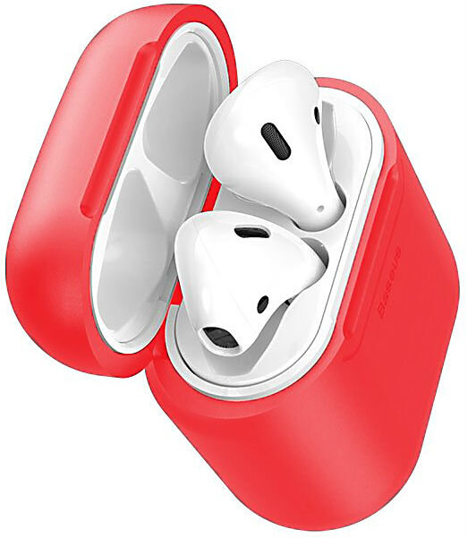 Силиконовый чехол Baseus Wireless Charging Case Apple AirPods 2 (WIAPPOD-09), Red (Красный)