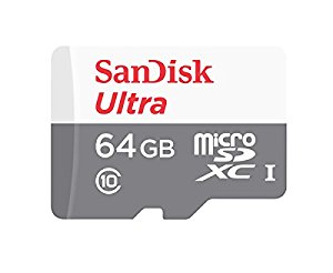Карта памяти SanDisk Micro SDHC Ultra 64GB Class 10 Переходник в комплекте (SDSQUNS-064G-GN3MA)