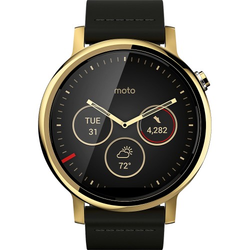 Умные часы Motorola Moto 360 2nd Gen (Leather) Black Gold, 46mm