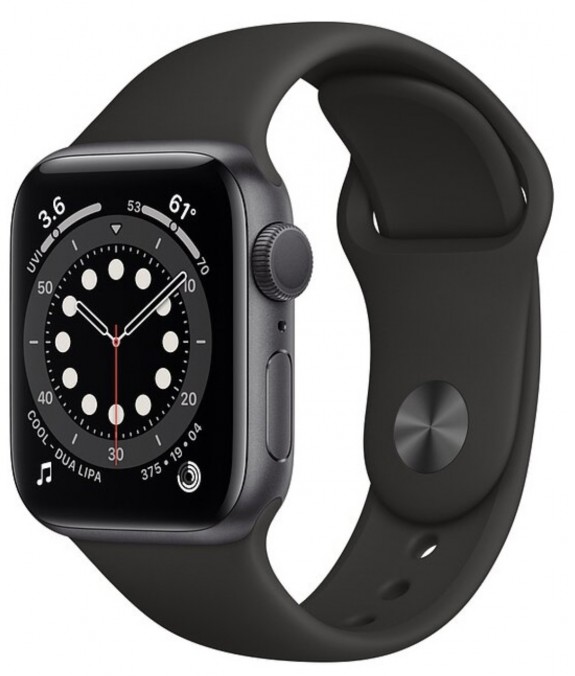 Умные часы Apple Watch Series 6 GPS 44mm Aluminum Case with Sport Band Space Gray (Серый космос/черный)
