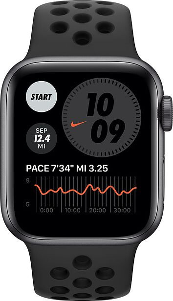 Умные часы Apple Watch SE GPS 40mm Aluminum Case with Nike Sport Band Black (Серый космос/Антрацитовый/чёрный)
