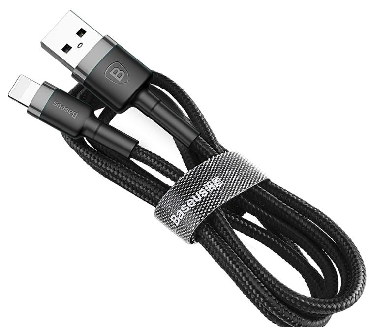 Кабель Lightning Baseus CALKLF-RG1 Cafule Cable USB For Lightning 2А 3м Black/Gray (Черный/Серый)