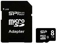 ����� ������ Silicon Power Micro SDHC 8GB Class 10 ���������� � ��������� (SP008GBSTH010V10-SP)