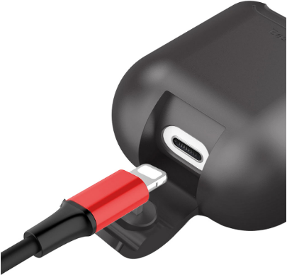 Силиконовый чехол Baseus Wireless Charging Case Apple AirPods 2 (WIAPPOD-01), Black (Черный)