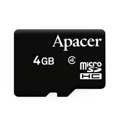 Карта памяти Apacer Micro SDHC 4GB Class 4 Без переходника (AP4GMCSH4)