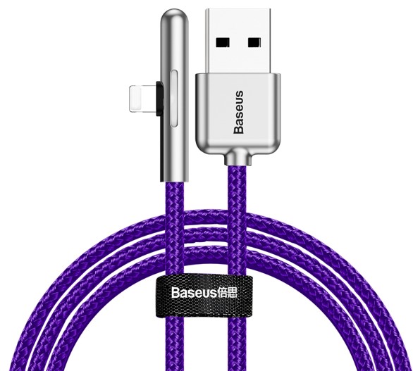 Кабель Lightning Baseus CAL7C-A05 Iridescent Lamp Mobile Game Cable USB For iP 2.4A 1м Purple (Фиолетовый)