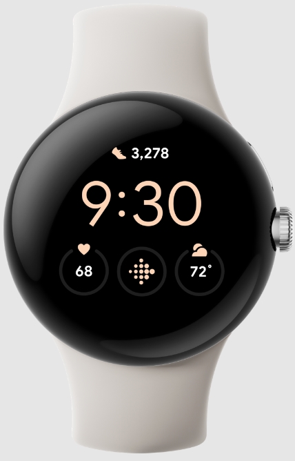 Умные часы Google Pixel Watch Bluetooth Polished Silver/Chalk Band
