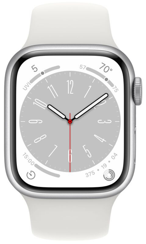 Умные часы Apple Watch Series 8, 45mm Global Silver Sport Band