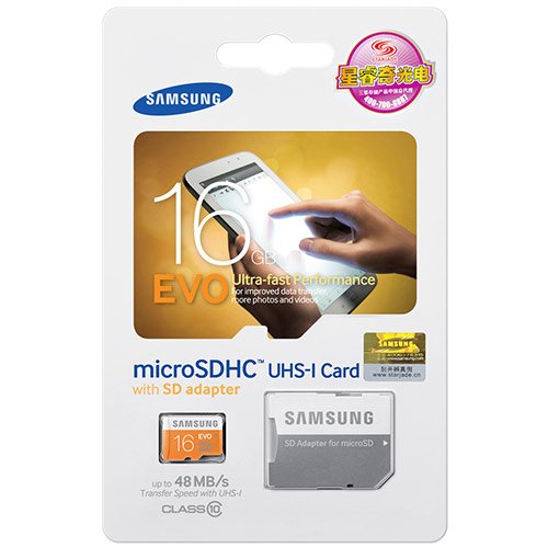 Карта памяти Samsung Micro SDHC EVO 16GB Class 10 Переходник в комплекте (MB-MP16D)