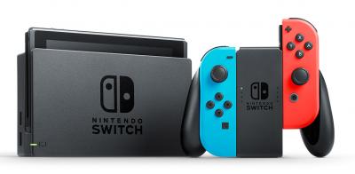 Игровая приставка Nintendo Switch Neon Red/Neon Blue + Super Mario Odyssey & Rocket League