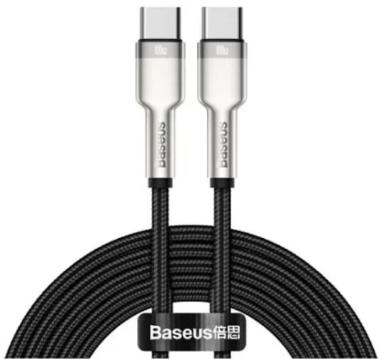 Кабель Type-C Baseus Cafule Series Metal Data Cable Type-C to Type-C 100W 2m (CATJK-D01) Black (Черный)