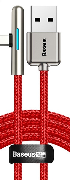 Кабель Type-C Baseus CAT7C-C09 Iridescent Lamp HW flash charge Mobile Game USB For Type-C 40W 2м Red (Красный)
