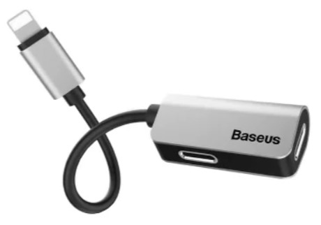 Аудио-адаптер Baseus CALL37-S1 iP Male to iP+iP Female Adapter L37 Silver (Серебристый)