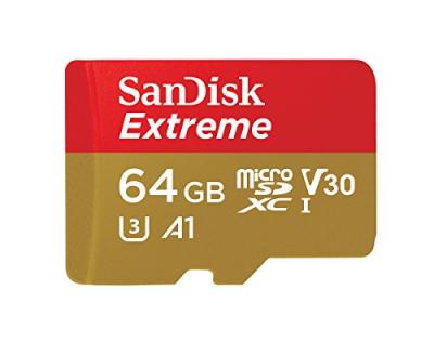 Карта памяти SanDisk Micro SDXC Extreme 64GB Class 10 Переходник в комплекте (SDSQXAF-064G-GN6MA)