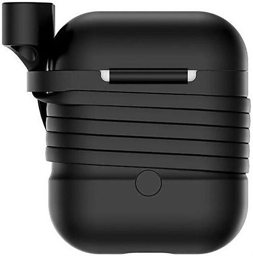 Силиконовый чехол Baseus Case + ремешок для AirPods (TZARGS-01), Black (Черный)
