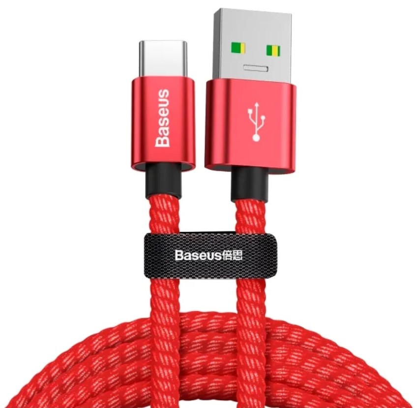 Кабель Type-C Baseus CATKC-A09 double fast charging USB cable USB For Type-C 5A 1м Red (Красный)