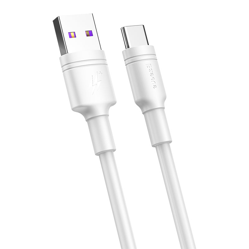 Кабель Type-C Baseus CATSH-B02 Double-ring Huawei quick charge cable USB For Type-C 5A 1м White (Белый)