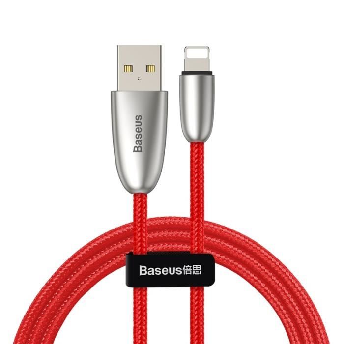 Кабель Lightning Baseus CALHJ-A09 Torch Series Data Cable USB for iP 2.4A 1м Red (Красный)