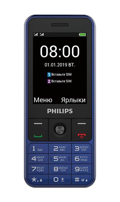 Мобильный телефон Philips Xenium E182 Dual Sim Blue (Синий)