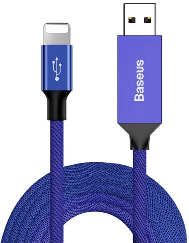 Кабель Lightning Baseus CALYW-M03 Artistic striped USB cable For iP 2A 5м Blue (Синий)