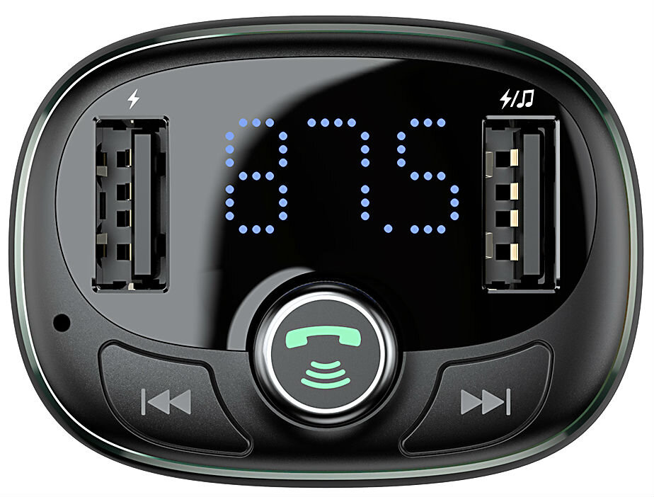 Автомобильная зарядка Baseus T typed Bluetooth MP3 CCALL-TM0A Tanish (Серебристый)