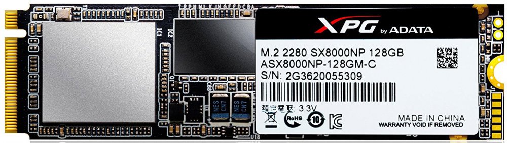 SSD Накопитель ADATA XPG SX8000, 128Gb, M.2 2280, PCI-E x4, SSD (ASX8000NP-128GM-C)