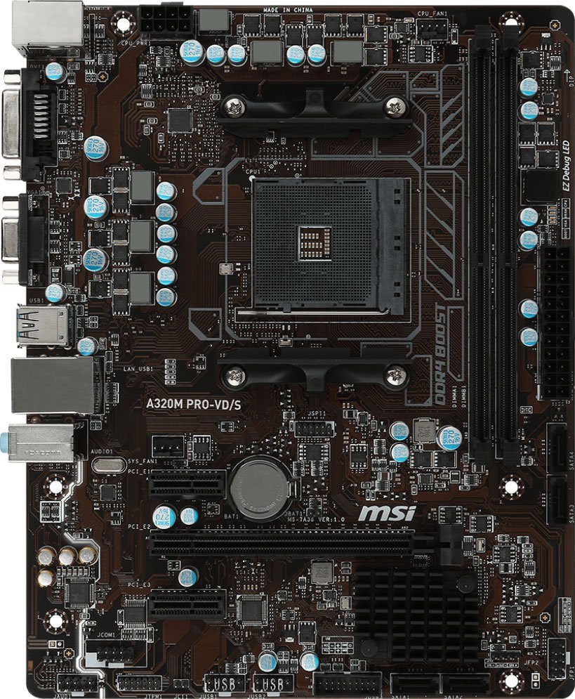 Материнская плата MSI A320M PRO-VD/S, mATX, Retail