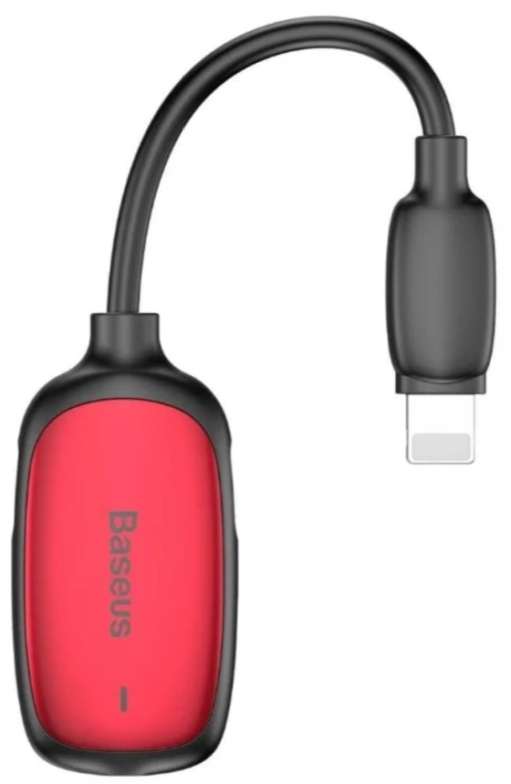 Аудио-адаптер Baseus CALL51-91 3-in-1 iP Male to Dual iP & 3.5mm Female Adapter L51 Black/Red (Черный/Красный)