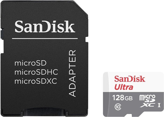Карта памяти SanDisk Micro SDXC Ultra 128GB Class 10 Переходник в комплекте (SDSQUNB-128-GN6TA)