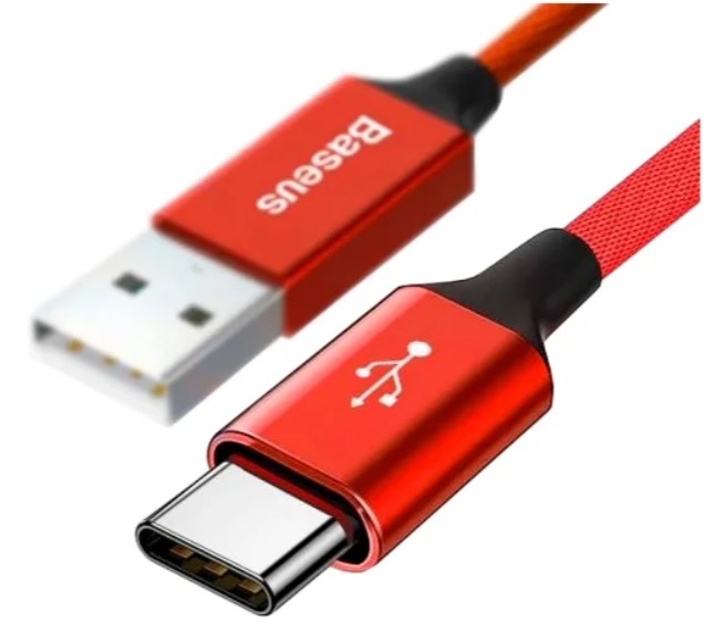 Кабель Type-C Baseus CATYW-B09 Artistic striped cable USB For Type-C 3A 5м Red (Красный)