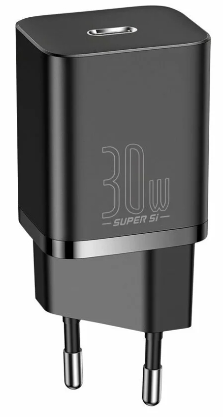 Сетевая зарядка Baseus Super Si 1C fast wall charger USB Type C 30 W Power Delivery Quick Charge (CCSUP-J01) Black (Черный)